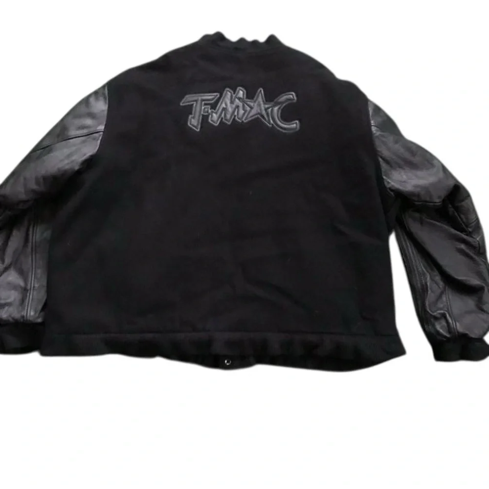 Rare Adidas Tracy McGrady Iconic Vintage Wool Leather Varsity Bomber Jacket 2XT